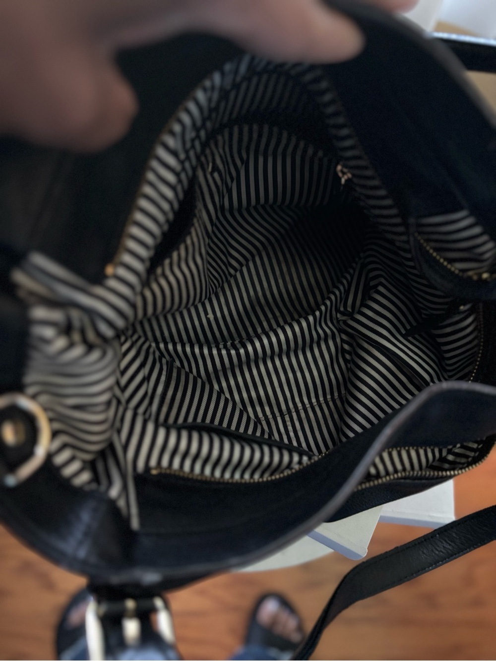 kate spade Black Pebbled Leather Shoulder Bag with Front Zip Pocket - Picture 4 of 15